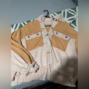 POL Pink and Tan Utility Jacket